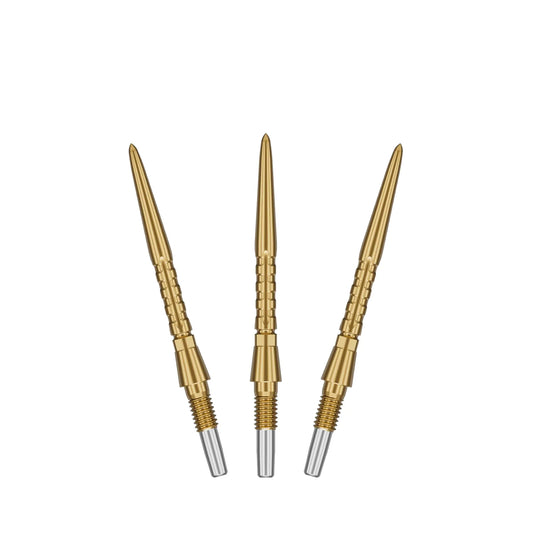 TARGET Darts Swiss Point Storm Dart Points Surge (3 Pack Set of Tips) 26MM –Gold | Change Dart Points Swiss Storm Points Professional Darts Accessories