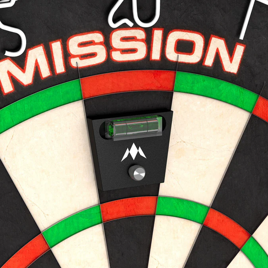 MISSION LEVELLER PRO - PRECISION MACHINED ALUMINIUM DARTBOARD SPIRIT LEVEL - WITH FIXING PIN