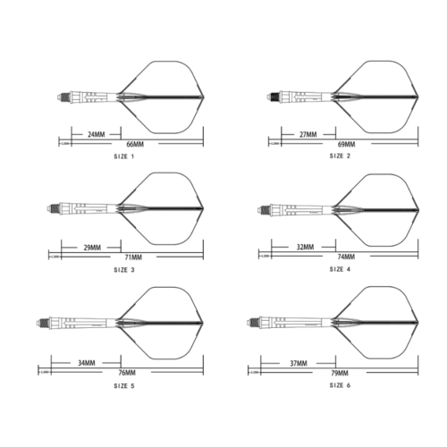 ROST T19 Carbon Integrated Dart Flights, SMALL Standard Wing Shape
