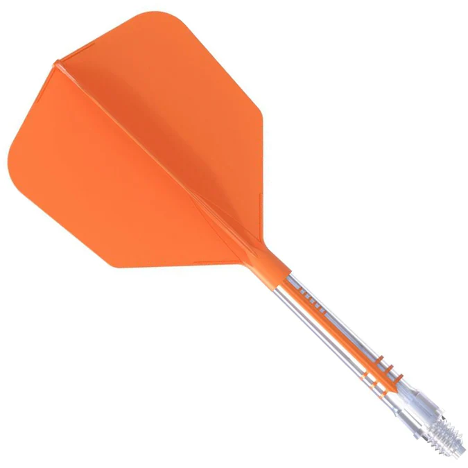 ROST T19 Carbon Integrated Dart Flights, Big Standard Wing Shape, Black Flight, Yellow Carbon Rod