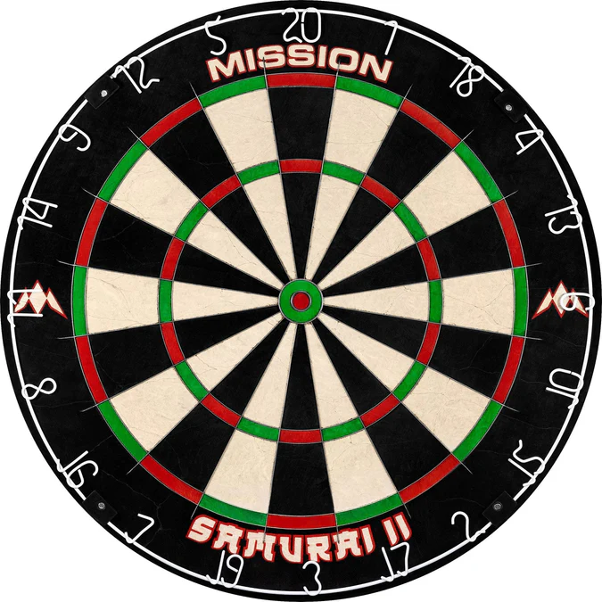 MISSION SAMURAI II DARTBOARD - ULTRA THIN WIRE - PROFESSIONAL BOARD