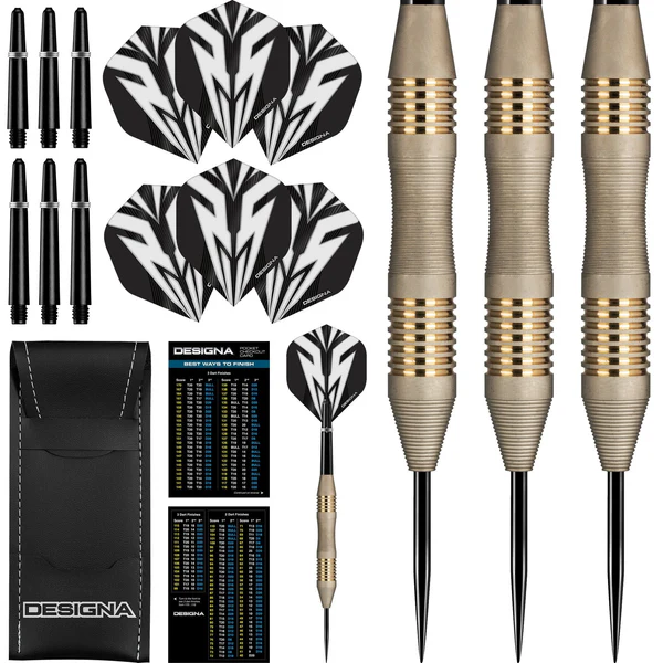 Designa - *Designa Mako Darts - Steel Tip Electro Brass - Micro Grip - Silver