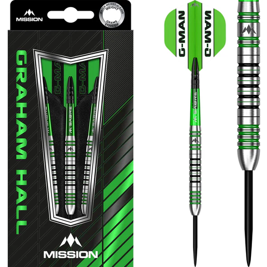 Mission - Mission Graham Hall Darts - Steel Tip - 90% - Black & Green
