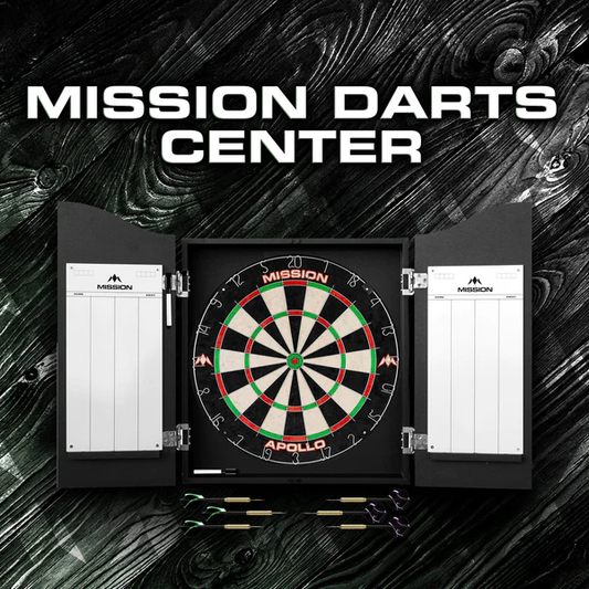 Mission - Mission Home Darts Centre - Cabinet, Dartboard, 6 Darts - Plain Black