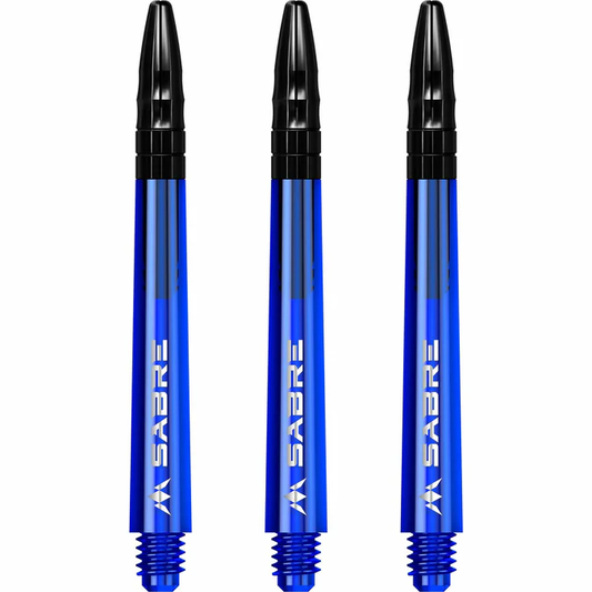 Mission Sabre Shafts - Polycarbonate Dart Stems - Blue - Black Top