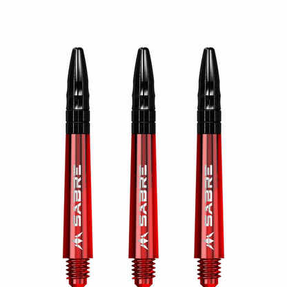 Mission Sabre Shafts - Polycarbonate Dart Stems - Red - Black Top