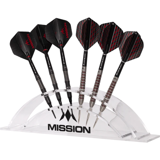 MISSION STATION 6 - HOLDS 6 DARTS - ACRYLIC DARTS DISPLAY ARC