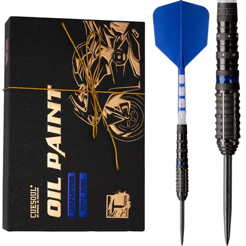 CUESOUL MOTORCYCLE 90% 24g Steel Tip Tungsten Dart Set with Blue hope ring, Suspension