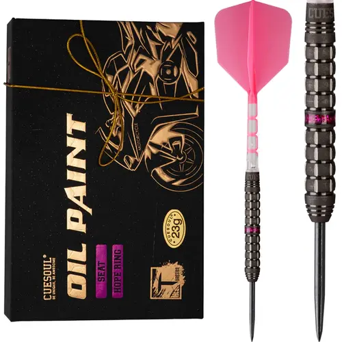 CUESOUL MOTORCYCLE 90% 23g Steel Tip Tungsten Dart Set with Pink hope ring, Seat
