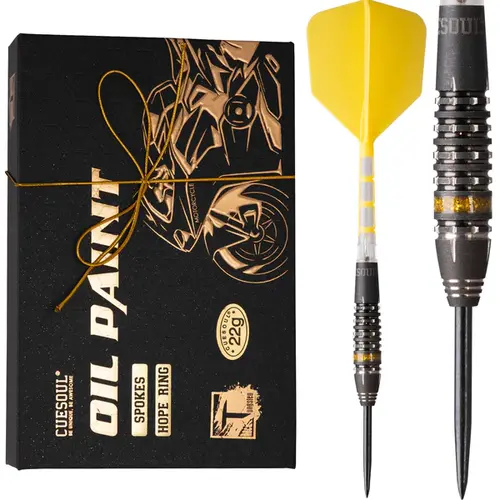 CUESOUL MOTORCYCLE 90% 22g Steel Tip Tungsten Dart Set with Yellow hope ring, Exhaust