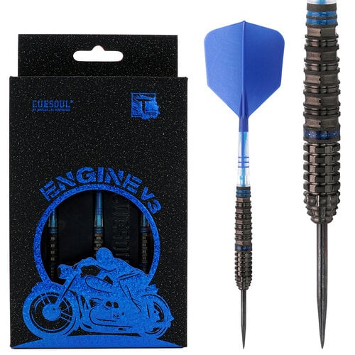 CUESOUL ENGINE V3 Steel Tip Dart Set, 90% Tungsten, 22g, Blue Hope Ring
