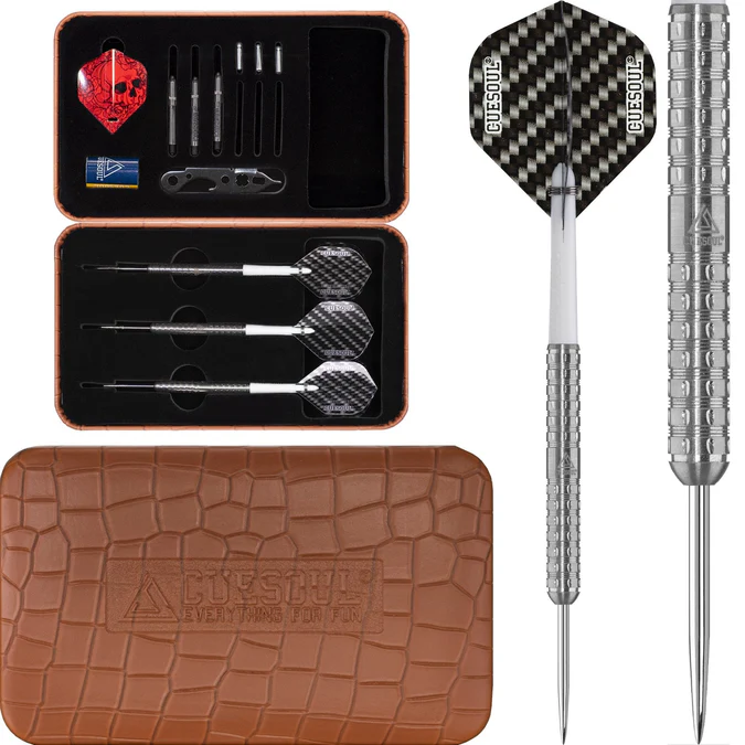 SWIFT Super Slim 98% Tungsten Steel Tip Darts Set, Silver, 22g