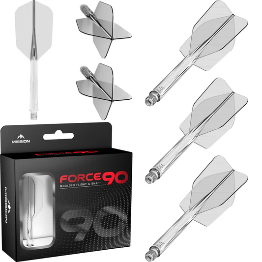 MISSION FORCE 90 - NEW MOULDED FLIGHT & SHAFT SYSTEM - CLEAR - SLIM